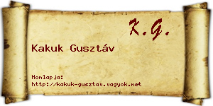 Kakuk Gusztáv névjegykártya